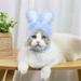 Tuobarr Cats Costume Cats Costume Hat Cute Rabbit Cross-Dressing Hat Funny Rabbit Ears Hat Pet Clothing Accessories Sky Blue