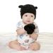 Lovskoo Baby Boys Girls Knitted Beanie Hat Newborn Cotton Beanie Cap Winter Warm Hats with Gloves Set Black