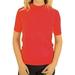 Junior Girls Ladies Women s Solid Short Sleeve Rash Guard Water Shirt UV Protection 50+ Red Medium