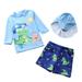 Baby Toddler Boys Two Pieces Shark Swimsuit Set Boys Crab Bathing Suit Rash Guards with Hat UPF 50+