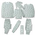 Frobukio Halloween Matching Family Pajamas Cartoon Ghost Print Long Sleeve Tops + Pants Sleepwear Nightwear Gray Dog-S