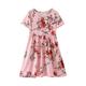 Youth Girl s Casual Dress Summer Scoop Neck Short Sleeves Flowy Print Plain Sundress Pockets Beach Princess Dress Women Summer Dresses Dresses for Girl Party Wedding