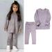 Esaierr Kids Girls Tracksuit 2Pcs Outfits Toddler Baby Pullove Tracksuit Kids Autumn Velour Winter Crew Neck Sweatsuits Suits for 12M-7Y