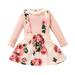 Rovga Girls Outfit Set Top Floral Suspender Skirts Overalls Dress Outfits Set For 3-4 Years