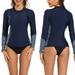 Women s UPF 50+ Long Sleeve Rash Guard Swimwear Athletic Top Rashguard