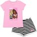 Barbie Toddler Girls T-Shirt and French Terry Shorts Outfit Set Toddler to Big Kid