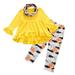 Rovga Girls Outfit Set Clothes Kids Outfit Pumpkin Prints Long Sleeves Tops Pants Hairabnd 3Pcs Set Outfits For 3-4 Years