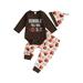 Qtinghua Thanksgiving Outfit Newborn Baby Boys Girls Long Sleeve Romper + Turkey Pants + Hat Set Infant Clothes