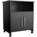 Rolling Wood File Cabinet Mobile Lateral Filing Cabinet Printer Stand With Open Storage Shelves For Home Office Black