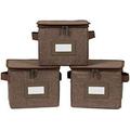 - Zip-Top Storage Box - Duty Polyester- Reinforced - Stackable Design - Indoor Storage-Brown Heather