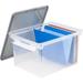 HYYYYH Portable File Tote with Locking Handles Letter/Legal Files 18.5 X 14.25 X 10.88 Clear/Silver