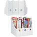 White Magazine Holder - (2 Pack) Sturdy Cardboard Magazine Holder Cardboard Book Box Magazine Organizer Magazine Storage Box Use White File Organizer As File Folders Bin Storage Organizer