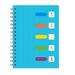 Bexikou Subject Notebook with 5 Colored Tabs 5.8x8.3 inch Spiral Notebook with Dividers 240 Pages Office Notebooks for Work Professional Organizer Notebooks for Note Taking School Blue
