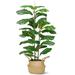 EastVita Fiddle Leaf Fig Tree 39 Large Fake Plant in Pot Fig Artificial Tree 27 Leaves for Indoor Outdoor House Home Office Garden Modern Decoration