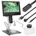 Professional Digital Microscope 1080P 10Inch Lcd Display 4X Display Magnification Soldering Microscope Picture Taking Video Recording Maintenance Workbench With Shadowless