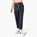 Dickies Women's Relaxed Fit Contrast Stitch Cropped Cargo Pants - Dark Navy Size 29 (FPR57)