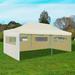 moobody Folding Party Tent with Sidewall Outdoor Gazebo Canopy Steel Frame Sun Shade Shelter Cream for Patio Wedding BBQ Camping Festival Events 9.8ft x 19.6ft x 10.3ft (L x W x H)