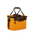 Fishing Bucket Foldable Fishing Bait Bucket Multifunctional Portable Folding Fishing Minnow Bucket Fish Live Bait Container Outdoor Camping Fishing Bag for Kids and Adult Black Orange