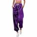 Quealent Work Pants for Women Plus Size Women s Golf Pants with Pockets Stretch High Waisted Ankle Pants for Women Travel Work (Purple XXL)