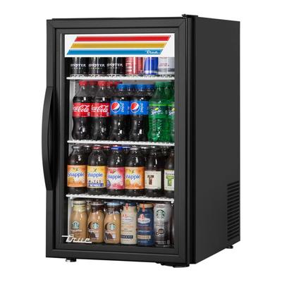 True GDM-06-34-HC~TSL01 20 1/2" Black Refrigerated Glass Door Countertop Merchandiser with LED Lighting and Full Length Door