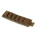 (khaki) 1pc tactical hunting shotgun shell carrier holder 6 round military gun ammo pouch