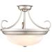 Millennium Lighting 3 Light 17" Semi-Flush Mount Fixture in Satin Nick