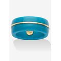 Women's 14K Turquoise Gold Ring Band by PalmBeach Jewelry in Turquoise (Size 9)