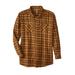 Men's Big & Tall Wrangler® flannel plaid shirt by Wrangler in Beige Brown (Size 4XL)