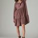 Lucky Brand Pintuck Tiered Knit Henley Dress - Women's Clothing Dresses in Huckleberry, Size L