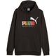 Kapuzensweatshirt PUMA "ESS+ MULTICOLOR HOODIE FL" Gr. M, schwarz (puma black) Herren Sweatshirts