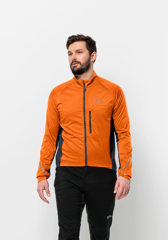 Fahrradjacke JACK WOLFSKIN "MOROBBIA ALPHA INS JKT M", Herren, Gr. XXL (58), orange (blood, orange), 1. OBERSTOFF 100% POLYAMID 2. OBERSTOFF 88% POLYAMID, 12% ELASTHAN 1.FUTTER 100% POLYESTER 2.LINING 100% POLYESTER, Jacken Image