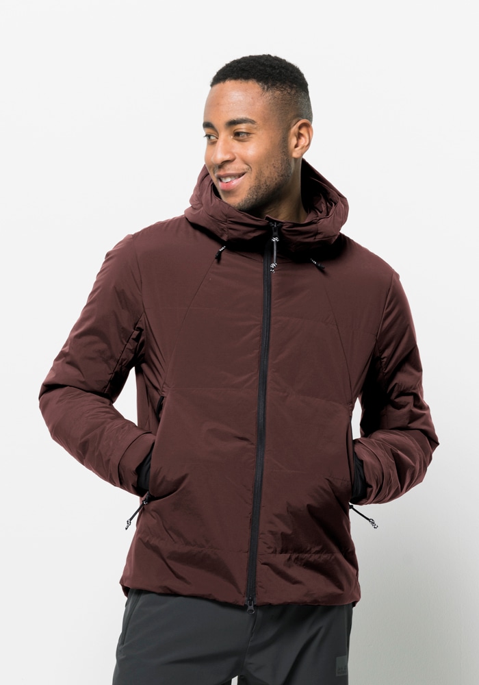 Fahrradjacke JACK WOLFSKIN "BIKE COMMUTE INS JKT M", Herren, Gr. XL (54/56), schwarz, maroon, OBERSTOFF 87% POLYAMID, 13% ELASTHAN FUTTER 100% POLYESTER FÜLLUNG 100% POLYESTER, Jacken Image