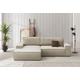 Ecksofa HOME AFFAIRE "SHERWOOD Schlafsofa 267 cm" Sofas Gr. B/H/T: 267 cm x 85 cm x 167 cm, Samtvelours, Recamiere links, beige (cream) Ecksofas Bestseller