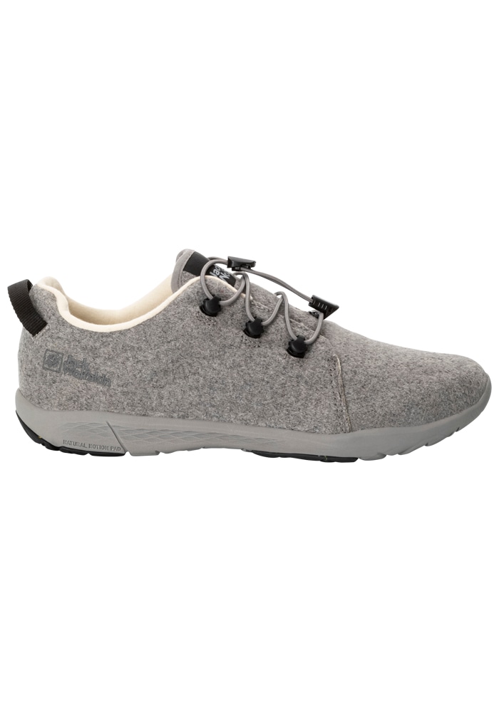 Sneaker JACK WOLFSKIN "SPIRIT WOOL LOW W", Gr. UK65-EU40, Normalschaft, grau (dusty, grau), Main Material 50% Wool; 50% Polyester Lining 100% Polyamide, Schuhe