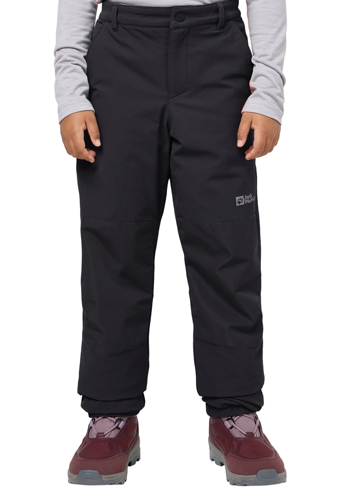 Outdoorhose JACK WOLFSKIN "RASCAL WINTER PANTS K", Kinder, Gr. 128, Normalgrößen, schwarz, Obermaterial: 92% Polyamid, 8% Elastan; Kontrast: 100% Polyester; Futter: 100% Polyester, Hosen Image