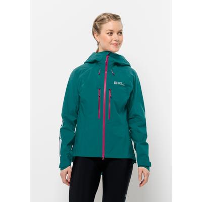 Fahrradjacke JACK WOLFSKIN "MOROBBIA 3L JKT W" Gr. L (42/44), grün (sea-green) Damen Jacken