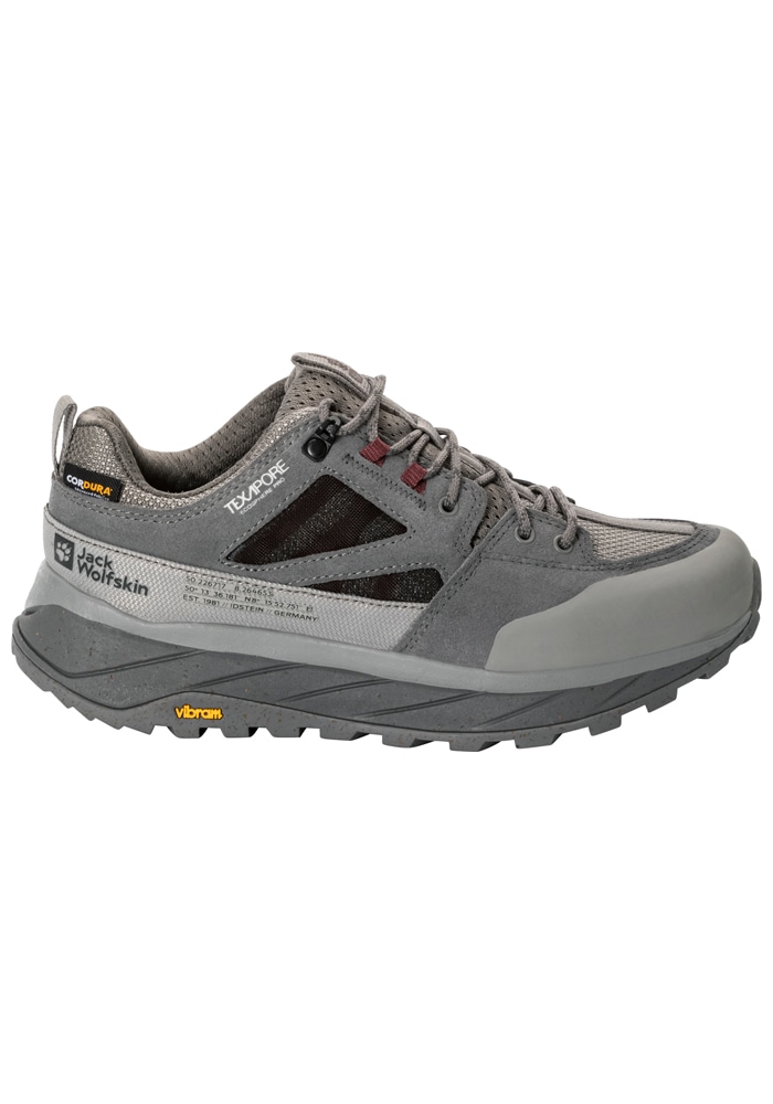 Hikingschuh JACK WOLFSKIN "TERRAQUEST TEXAPORE LOW W", Damen, Gr. UK5-EU38, Normalschaft, grau (smokey, grau), Obermaterial:Leather / Futter: Textile TEXAPORE ECOSPHERE PRO / Sohle: Rubber / EVA, Schuhe