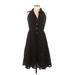 CMV Carmen Marc Valvo Casual Dress: Black Dresses - Women's Size 6