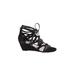 BCBGeneration Wedges: Black Print Shoes - Women's Size 4 - Open Toe