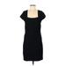 White House Black Market Casual Dress - Sheath Square Short sleeves: Black Print Dresses - Women's Size Medium