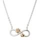 Vanbelle Sterling Silver Two-Tone Jewelry Infinity with Contrast Pet Paw and Heart Pendant Necklace and Rose Gold Plated for Women and Girls