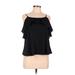 Victoria's Secret Sleeveless Blouse: Black Tops - Women's Size Medium