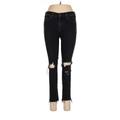 Rag & Bone/JEAN Jeans - High Rise Skinny Leg Denim: Black Bottoms - Women's Size 29 - Distressed Wash