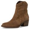 Cowboy Stiefelette TAMARIS, Damen, Gr. 36, braun, Veloursleder, unifarben, modisch, Schuhe Cowboyboots Cowboy-Stiefelette Stiefelette, Blockabsatz, Festival, Western-Boots mit modischen Kontrastnähten