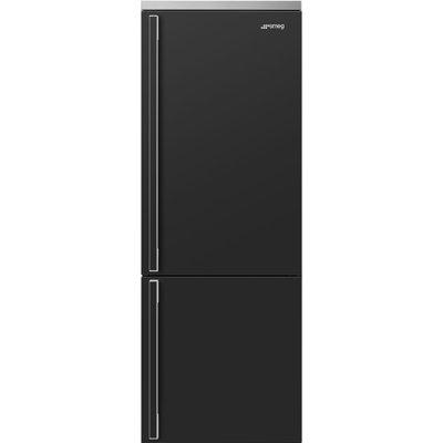 SMEG Portofino 27.7" Bottom Freezer Refrigerator 16.26 cu. ft, Stainless Steel in Black | 76.9 H x 27.7 W x 29.5 D in | Wayfair FA490URAN