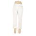 T Tahari Casual Pants - High Rise Straight Leg Cropped: White Bottoms - Women's Size 10