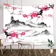 Tenture murale japonaise de printemps à aquarelle support Fuji avec fleurs de cerisier fleur de