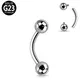 ASTM F136 Titanium PIERC Eyebrow Ring Curved Barbell With Balls Ear Helix Tragus Rock Cartilage