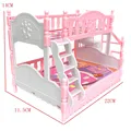 1 Set Bed Girl's Play House Simulation European Furniture Princess Double Bed With Stairs Toys For