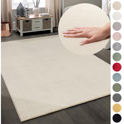 Teppich MY HOME "Arabell, Kunstfellteppich" Gr. 2, beige, B:80cm H:16mm L:150cm, Polyester, Teppiche, flauschig, kuschelig, Felloptik, Anti-Rutsch-Unterseite, Waschbar Image